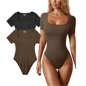 OQQ Women's 2 Piece Bodysuits Sexy Ribbed One Piece